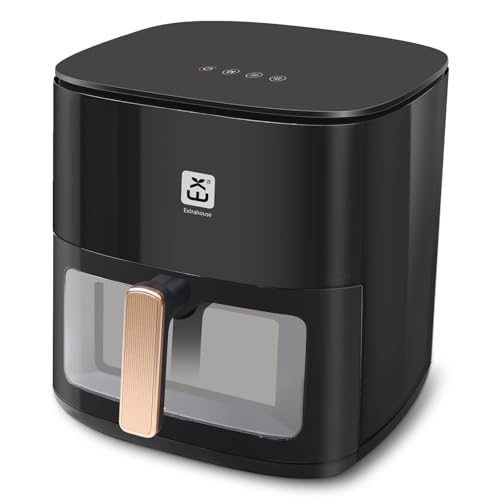 Friggitrice ad Aria 7 Litri, Airfryer Senza Olio con Finestra Visibile, Friggitrice XXL con Touch Screen, 1800W, Modalità di illuminazione, Indicatore di Shake, One-Touch Display