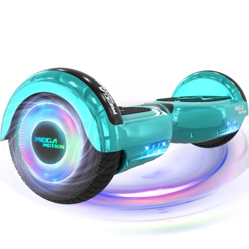 MEGA MOTION Hoverboard, 6,5 pollici con altoparlante Bluetooth e luci LED sulle ruote, adatto a bambini e adolescenti