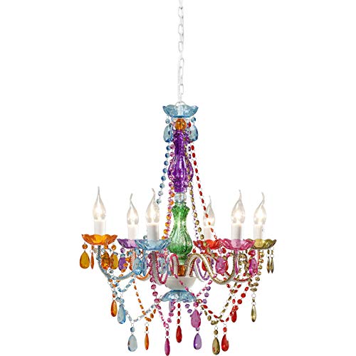Kare Design Lampadario Starlight Rainbow, Multicolore, Vari Colori, Arcobaleno, Cameretta, Sala da Pranzo, Soggiorno, Stile Boho/Bollywood/Hippie, Lampadine Non Incluse, 70X55X55Cm (A/L/P)