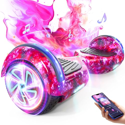 Hoverboard per bambini dai 6 ai 12 anni con altoparlante Bluetooth integrato e ruote da 6,5 pollici con luci colorate, scooter autobilanciante di sicurezza, regalo per bambini