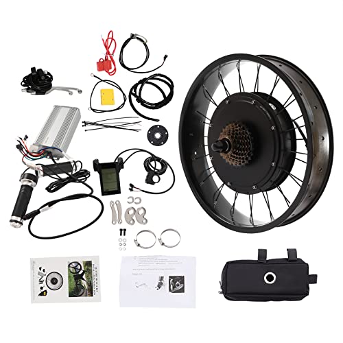 SanBouSi Fat-Bike Fatbike - Kit di conversione per bicicletta elettrica, 20 pollici, senza spazzole, con display LCD, 48 V, 1500 W