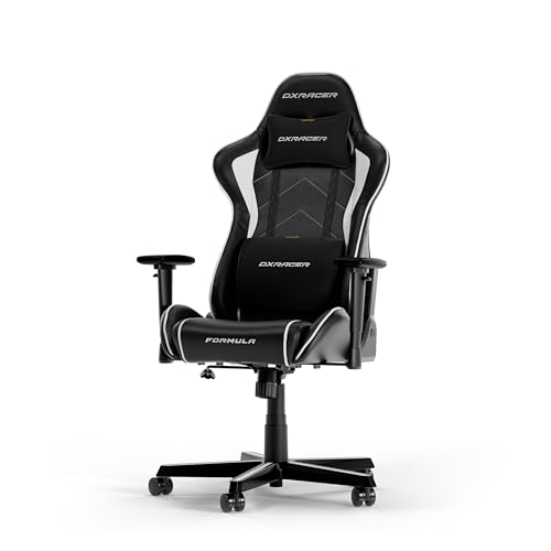 DXRacer FORMULA L Nero & Bianco PVC Pelle La Sedia da Gaming Originale