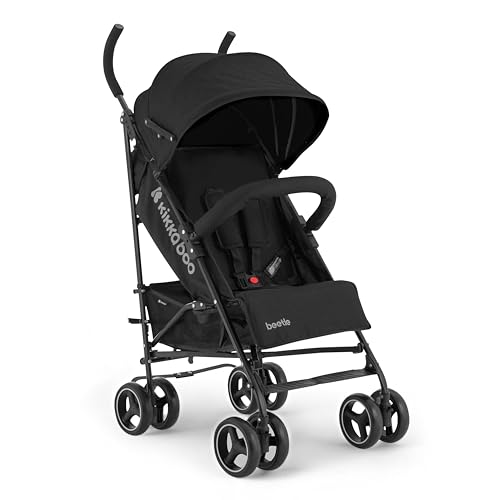 Passeggino KikkaBoo BEETLE, Passeggino da viaggio fino a 22 kg, Pieghevole, Leggero, Compatto, Nеro