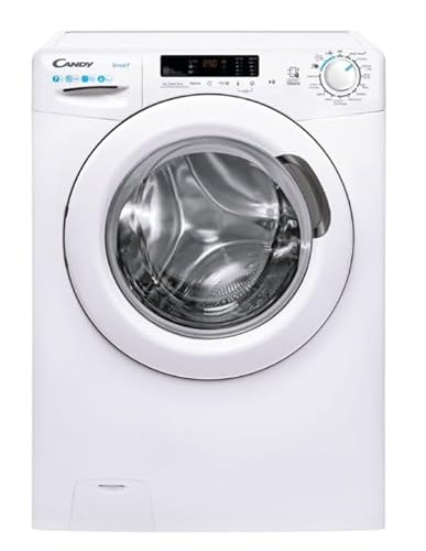 Candy Smart CS 1272DW3/1-11, Lavatrice slim a carica frontale, 7 KG, Classe C, 1200 giri, 79 dB, Partenza Ritardata, 16 programmi, Bianco, AxLxP 85x60x45 cm