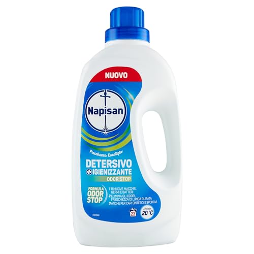 Napisan Detersivo Lavatrice Liquido Igienizzante Odorstop, 1 Confezione da 1.15 l da 23 Lavaggi di Detersivo Lavatrice Liquido