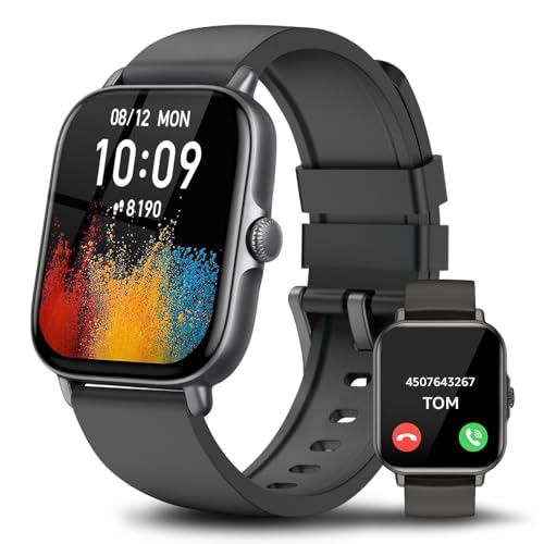 ASWEE Smartwatch con Effettua/Risposta Chiamate, 1.85" Orologio Smartwatch Uomo Donna 100+ Sportive Smart Watch con Contapassi/Sonno/Cardiofrequenzimetro, Impermeabil IP68 Fitness Tracker iOS Android