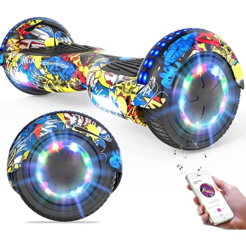 GeekMe Hoverboards Auto bilanciamento Scooter 6.5 '' Regalo per Bambini e Adulti - Bluetooth Altoparlanti LED luci