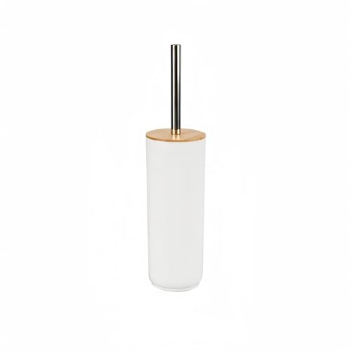 DAMDAM GO | Scopino per il Bagno Bambù polipropilene (9,5 x 39 x 9,5 cm) Bianco