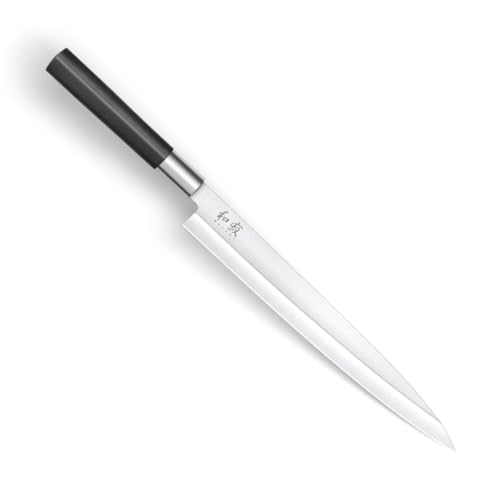 KAI Wasabi Black Yanagiba 24,0 cm lunghezza lama - acciaio inossidabile 6A/1K6 lucidato 58 (±1) HRC - manico in polipropilene nero - coltello da sushi coltello da sashimi - Made in Japan