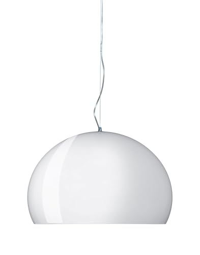 Kartell FL/Y Lampada a Sospensione E27, 15 W, Bianco Lucido, Diametro 52 cm