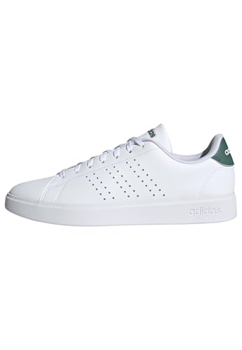 adidas Advantage 2.0 Shoes, Scarpe Uomo, Cloud White/Core Black/Green, 45 1/3 EU