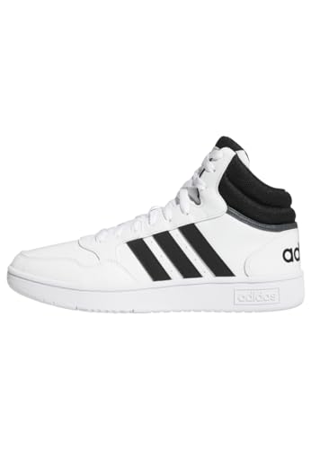 adidas Hoops 3.0 Mid Lifestyle Basketball Classic Vintage Shoes, Sneaker Uomo, Core Black/Core Black/Cloud White, 43 1/3 EU