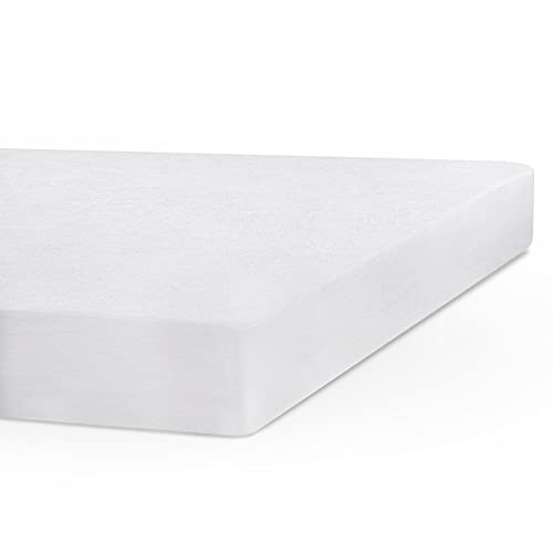 SWEET HOME - Coprimaterasso Matrimoniale Cotone e Jersey Fresco Antibatterico Traspirante Antipiega, Lenzuolo con Angoli Matrimoniale da Sotto Elasticizzati, Copri Materasso Lavabile 180x200x25 Bianco