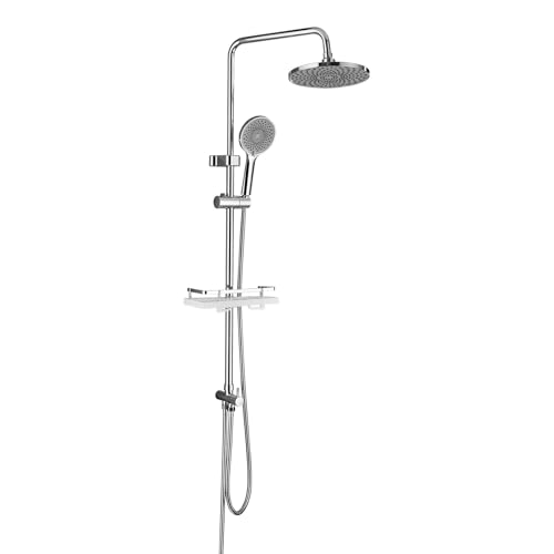 sunrik Column Doccia Cromo, sistema doccia regolabile in altezza, colonna doccia con doccia manualeo