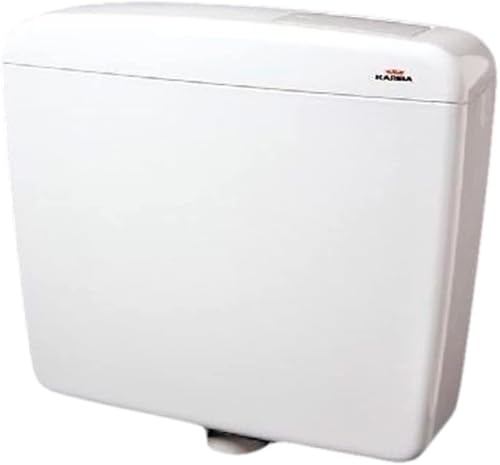 Cassetta Wc Esterna Con Tasto Economizzatore Per Lo Scarico Dell'Acqua, Lt. 9, Bianco, Cm 44X33