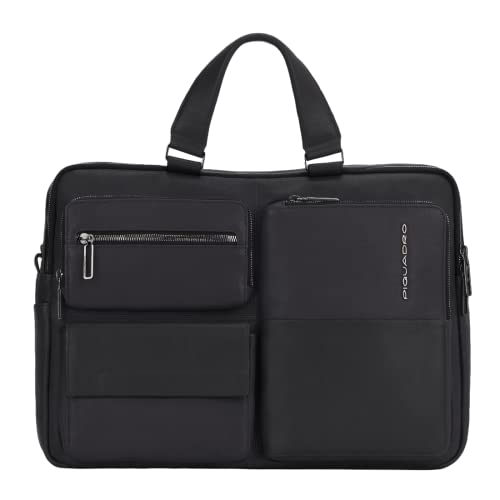 PIQUADRO Ronnie Cartella a due manici in pelle porta PC 15.6" a due scomparti