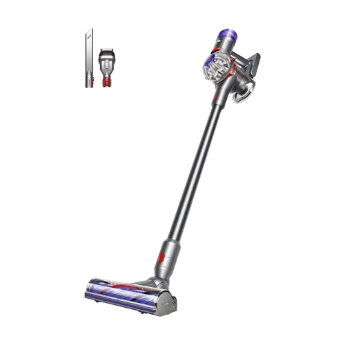 Dyson V8 Advanced™ Aspirapolvere senza filo – 130 AW, 40 minuti di autonomia, Spazzola Motorbar anti groviglio, accessori combinati, stazione di ricarica a muro, Argento/Nichel