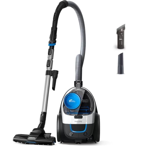 Philips PowerPro Compact Aspirapolvere Senza Sacco – 900W di Potenza, PowerCyclone 5, Filtro Allergy H13, Rimuove il 99,9% della Polvere, Svuotamento Igienico, Design Leggero (FC9332/09)