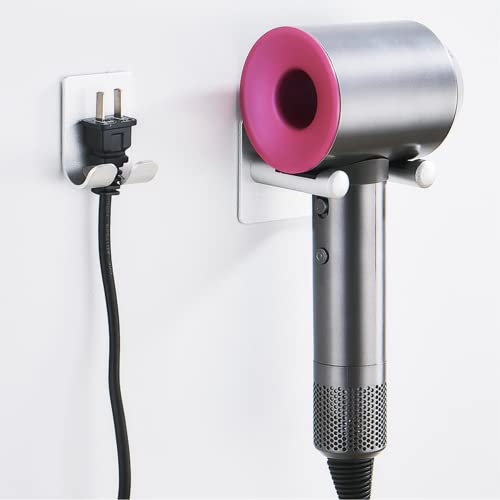 FANXIYA Porta Asciugacapelli in Acciaio Inox Porta Phon senza Forare Supporto da parete per asciugacapelli Porta Phon per Incollare (Argento)