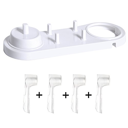Nincha, supporto per spazzolino elettrico con supporti per testine per spazzolino elettrico + 4 copri testine per Oral-B