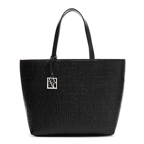 Armani Exchange Liz - Borsa per la spesa aperta da donna, colore nero (nero), 28 x 11 x 40 cm (larghezza x altezza x profondità), EU, schwarz, taglia unica