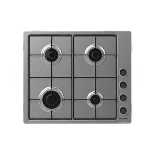 ZEROWATT Piano Cottura ZHW6LCX/1 4 Fuochi a Gas con Controlli Laterali Lunghezza 60 Cm Colore Inox