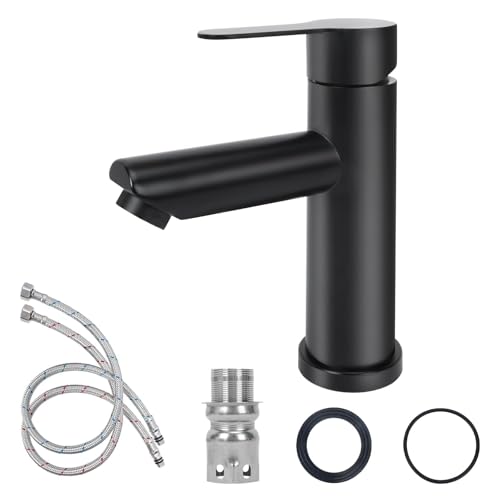 Minnhua Rubinetto Lavabo Bagno Rubinetto per Lavabo Nero Rubinetti Lavabo Set di Rubinetti Lavabo Opaco Rubinetti Rubinetto per Lavabo A Cascata Per Bagno Cucina Acciaio Inossidabile
