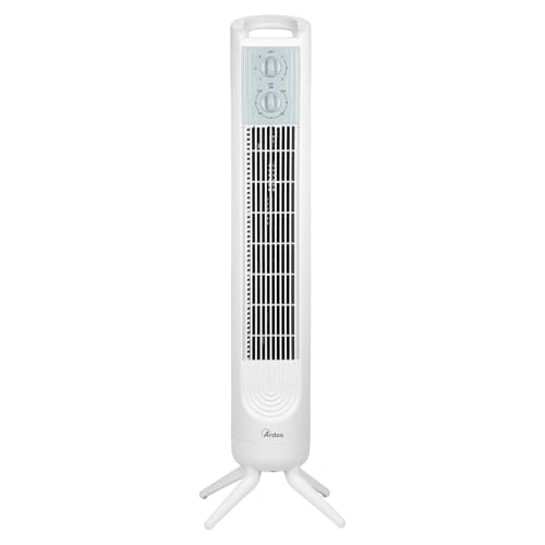Ardes | AR5T802 Ventilatore ELEVATE a Colonna Altezza Torre 81 cm ad Oscillazione Automatica con Pannello di Controllo 3 Intensità e Timer 120 Minuti Ventilatore Torre Bianco