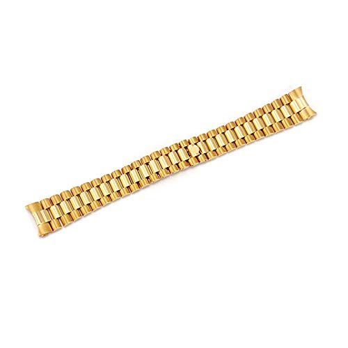 ROUHO Orologio Accessori Cinturino in Acciaio Cinturino in Acciaio Inox Treppiede Catena Orologio in Acciaio per Rolex-Oro 21mm
