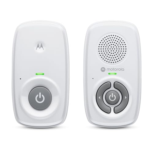 Motorola Nursery AM21 Audio Baby Monitor - Monitor Digitale con Tecnologia DECT per Monitoraggio Audio - Lungo Raggio - Microfono ad Alta Sensibilità - Bianco