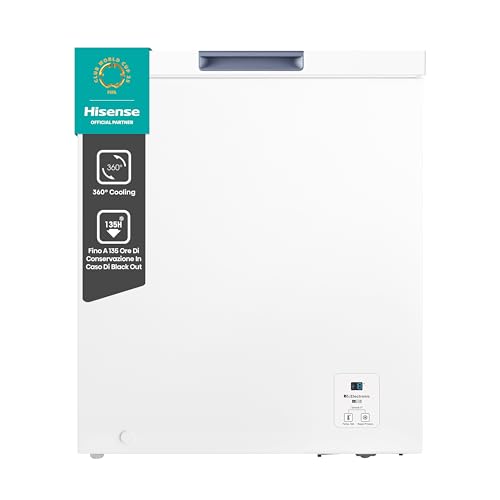 Hisense MCF141E Congelatore a pozzo, illuminazione Led, super silenzioso 40 db, 142L, classe E