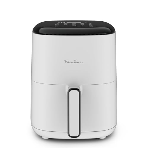 Moulinex Easy Fry Compact Friggitrice Ad Aria, 3 Litri, Senza Olio, 1300 W, Capacità 1-4 Persone, 10 Programmi Di Cottura, Touchscreen, Cestello Lavabile in Lavastoviglie, EZ145A