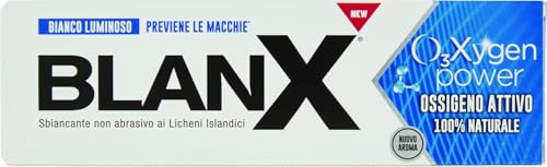 BLANX Dentifricio O3x, Sbiancante, Lucidante, Naturale Con Ossigeno Attivo, Licheni Naturali, 75 ml, 1