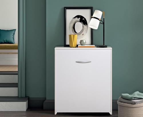 DOLCI SOGNI Mobile Letto A Scomparsa Singolo Bianco 80x190, 100% Made in Italy, Letto a Scomparsa con Mobile dotato di Rete a Doghe in Legno e Materasso, Letto Pieghevole Estraibile