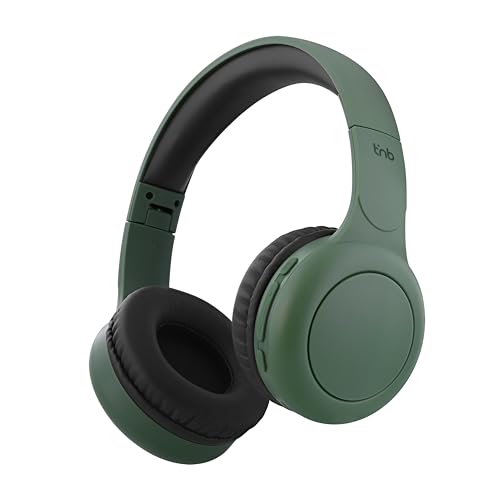 T'nB - Cuffie On-Ear Bluetooth Senza Fili, Confortevole On-ear, Cuscinetti in Schiuma, Microfono Incorporato, Archetto Regolabile, Durata della Batteria di 24 Ore, Leggero e Pieghevole - Verde