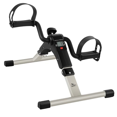 Mini Cyclette Pieghevole, Tappetino Antiscivolo, Uten Esercizi di Riabilitazione Per Gambe e Braccia, Visualizzazione Dei Dati di Esercizi Multipli