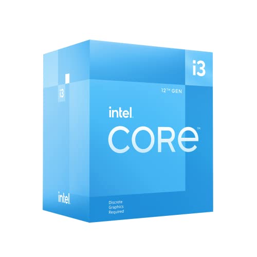 Intel Core i3-12100F - Processore desktop 12° generazione, frequenza di base: 3,3 GHz, 4 core, LGA1700, RAM DDR4 e DDR5 fino a 128 GB BX8071512100F