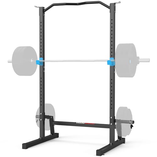 WINNOW Squat rack Altezza regolabile Power Cage con Pull Up Bar, Multi-Funzione Home Gym Power Tower Allenamento di Forza Squat stand Barbell Rack