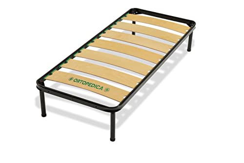 Bed Store SISTEMI RIPOSO Rete a Doghe Larghe 80X190 Singola Ortopedica Con Piedi Avvitabili Con Listello Largo in Betulla (80_x_190_cm)