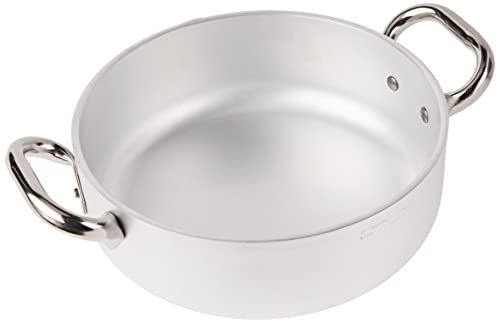Pentole Agnelli ALMR110624 Casseruola Cilindrica, Bassa con 2 Manici in Acciaio Inossidabile, Argento, 24 cm, 1 Pezzo