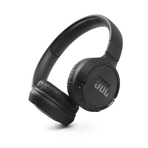 JBL Tune 510BT Cuffie On-Ear Wireless, Bluetooth 5.0, Pieghevole, Microfono Integrato, Connessione Multipoint e ad Assistente Vocale, fino a 40 Ore di Autonomia e Ricarica Veloce, Nero