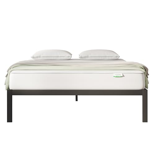 Novilla Rete Letto Matrimoniale 160x190 Struttura Letto a Doghe in Legno, Spazio di Archiviazione Sotto al Letto, Facile da Montare, Perfetto per Tutti Tipi di Letti e Materassi, Nero