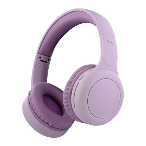 T'nB - Cuffie On-Ear Bluetooth Senza Fili, Confortevole On-ear, Cuscinetti in Schiuma, Microfono Incorporato, Archetto Regolabile, Durata della Batteria di 24 Ore, Leggero e Pieghevole - Viola