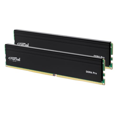 Crucial Pro RAM DDR4 32GB Kit (2x16GB) 3200MHz, Intel XMP 2.0, Memoria PC RAM - CP2K16G4DFRA32A