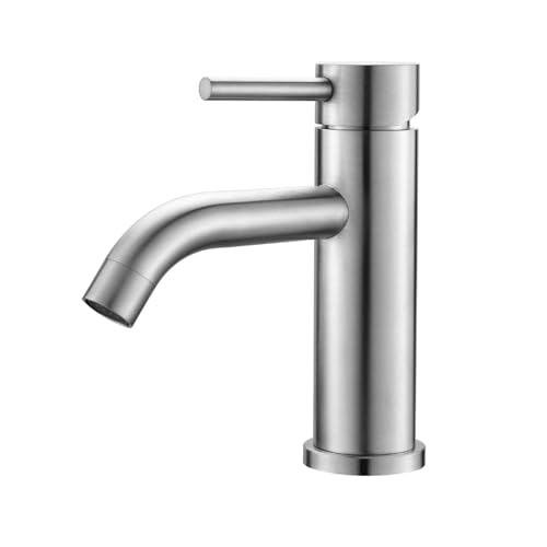 Ibergrif M11003A Miscelatore Monocomando per Bagno, Rubinetto per Lavabo con Funzione di Risparmio Idrico, Grigio