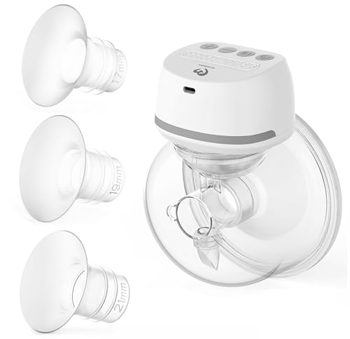 Bellababy Tiralatte Elettrico Indossabile Mani Libere a Basso Rumore, Tiralatte Viene Fornito con Flange da 24 mm, 4 Modalità e 6 Livelli di Aspirazione, 1 Pieza, Grigio, EU8042