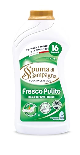 Spuma Di Sciampagna Detersivo per Bucato Liquido Fresco Pulito 16 Lavaggi - 800 ml