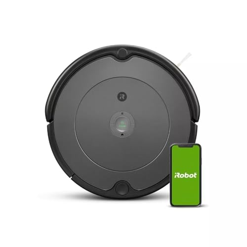 iRobot Roomba 697 Robot Aspirapolvere con Connessione WiFi, Pulizia ad Alte Prestazioni a 3 Stadi Dirt Detect, Smart Home Controllo con App, Collegamento Assistente Vocale, Grigio