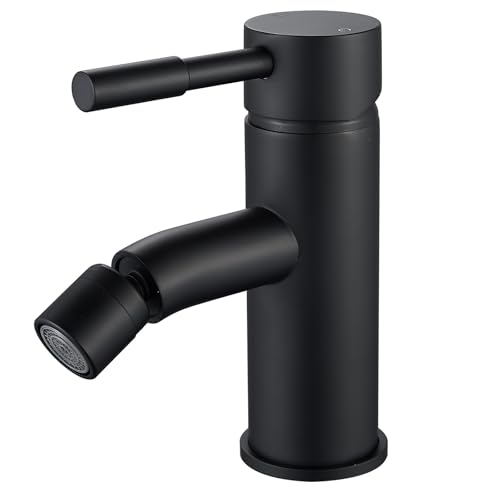F-DEEN Rubinetto Bagno Lavabo, Miscelatore Bidet Bagno Monocomando, Bidè per Lavabo, Rubinetto Bidet Nero in ottone