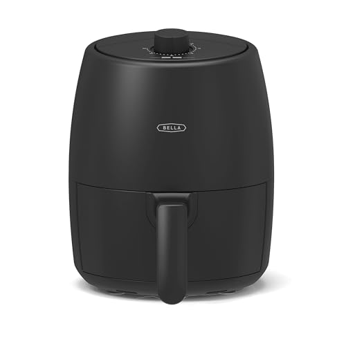 BELLA Friggitrice ad Aria Manuale da 2 L e Multicooker 5-in-1 con Vassoio e Cestello Antiaderenti Rimovibili e Lavabili in Lavastoviglie, 1200 Watt, Nero Opaco